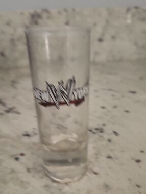 WWE Clear Shot Glass with Black and Red Logo